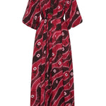 Ilio Nema Olive Caftan - Vermillion