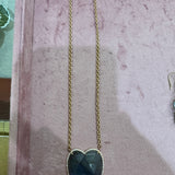 Irene Neuwirth 18k Rose Gold 16" Necklace w/ Rose Cut Labradorite Heart and Diamond Pave - Vermillion