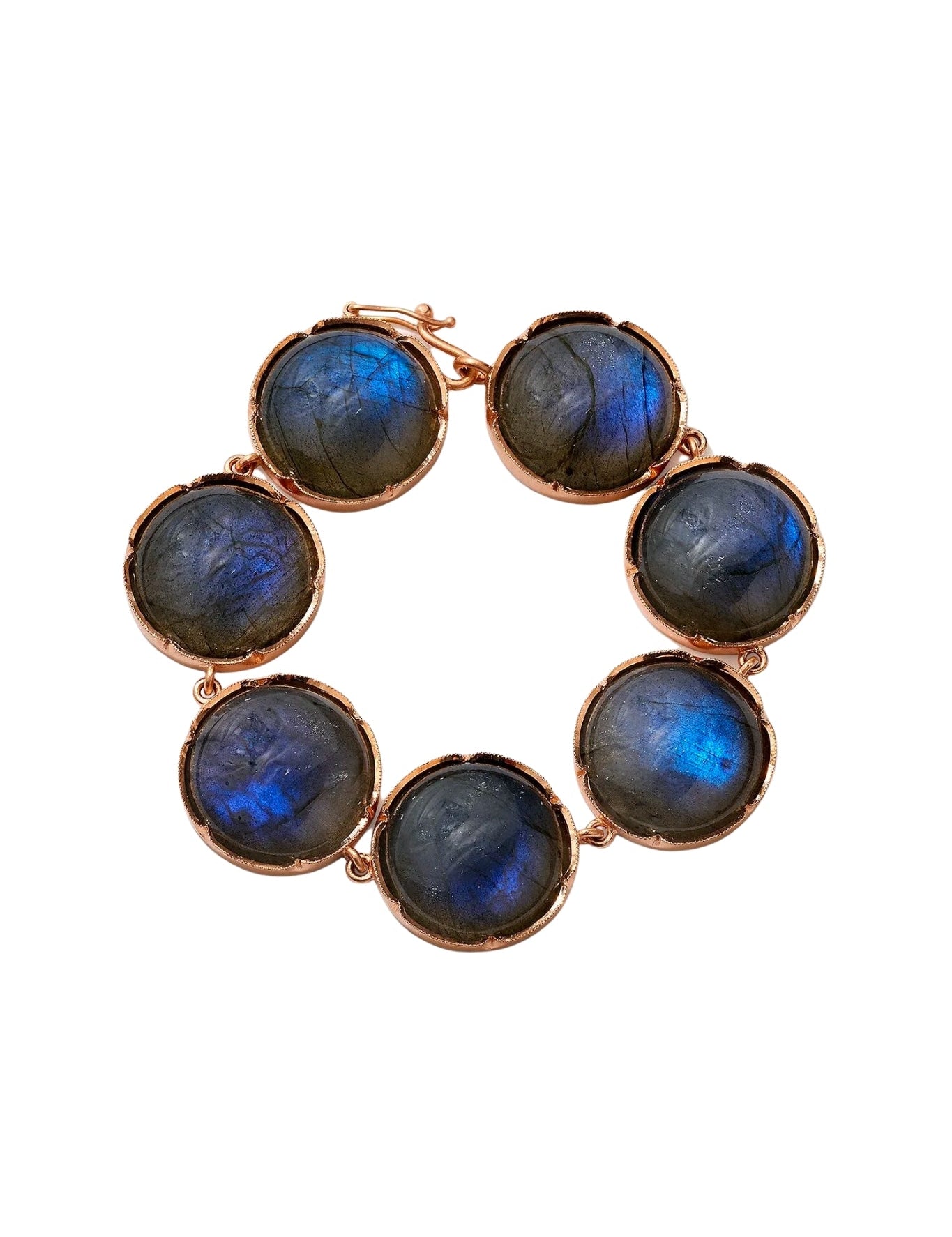 Irene Neuwirth 18k Rose Gold Bracelet set with 20mm Rose Cut Labradorite - Vermillion