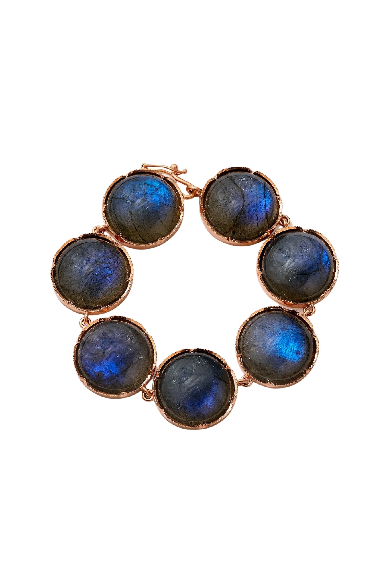 Irene Neuwirth 18k Rose Gold Bracelet set with 20mm Rose Cut Labradorite - Vermillion