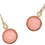 Irene Neuwirth Classic 18k Rose Gold Earrings set with 11mm Pink Opal and Brilliant Cut Diamonds G - H Color / VS - SI Clarity (0.16 cts) - Vermillion