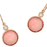 Irene Neuwirth Classic 18k Rose Gold Earrings set with 11mm Pink Opal and Brilliant Cut Diamonds G - H Color / VS - SI Clarity (0.16 cts) - Vermillion