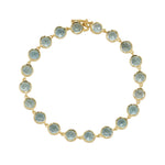 Irene Neuwirth Classic 18k Yellow Gold 7" Bracelet w/ Rose Cut Fine Aquamarine - Vermillion