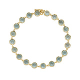 Irene Neuwirth Classic 18k Yellow Gold 7" Bracelet w/ Rose Cut Fine Aquamarine - Vermillion