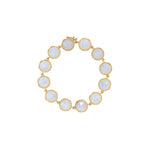 Irene Neuwirth Classic 18k Yellow Gold Bracelet set with 11mm Rose Cut Rainbow Moonstone - Vermillion