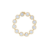 Irene Neuwirth Classic 18k Yellow Gold Bracelet set with 11mm Rose Cut Rainbow Moonstone - Vermillion