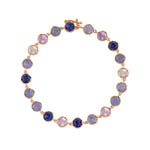 Irene Neuwirth Classic 7" Bracelet set with 5mm Rose Cut and Cabochon Lapis, Tanzanite and Rose of France - Vermillion