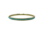 Irene Neuwirth Classic Yellow Gold Bangle set with Kingman Turquoise - Vermillion