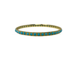 Irene Neuwirth Classic Yellow Gold Bangle set with Kingman Turquoise - Vermillion