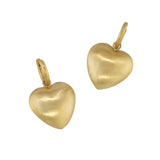 Irene Neuwirth Flat Gold 18k Yellow Gold Domed Heart Shape on Huggies - Vermillion