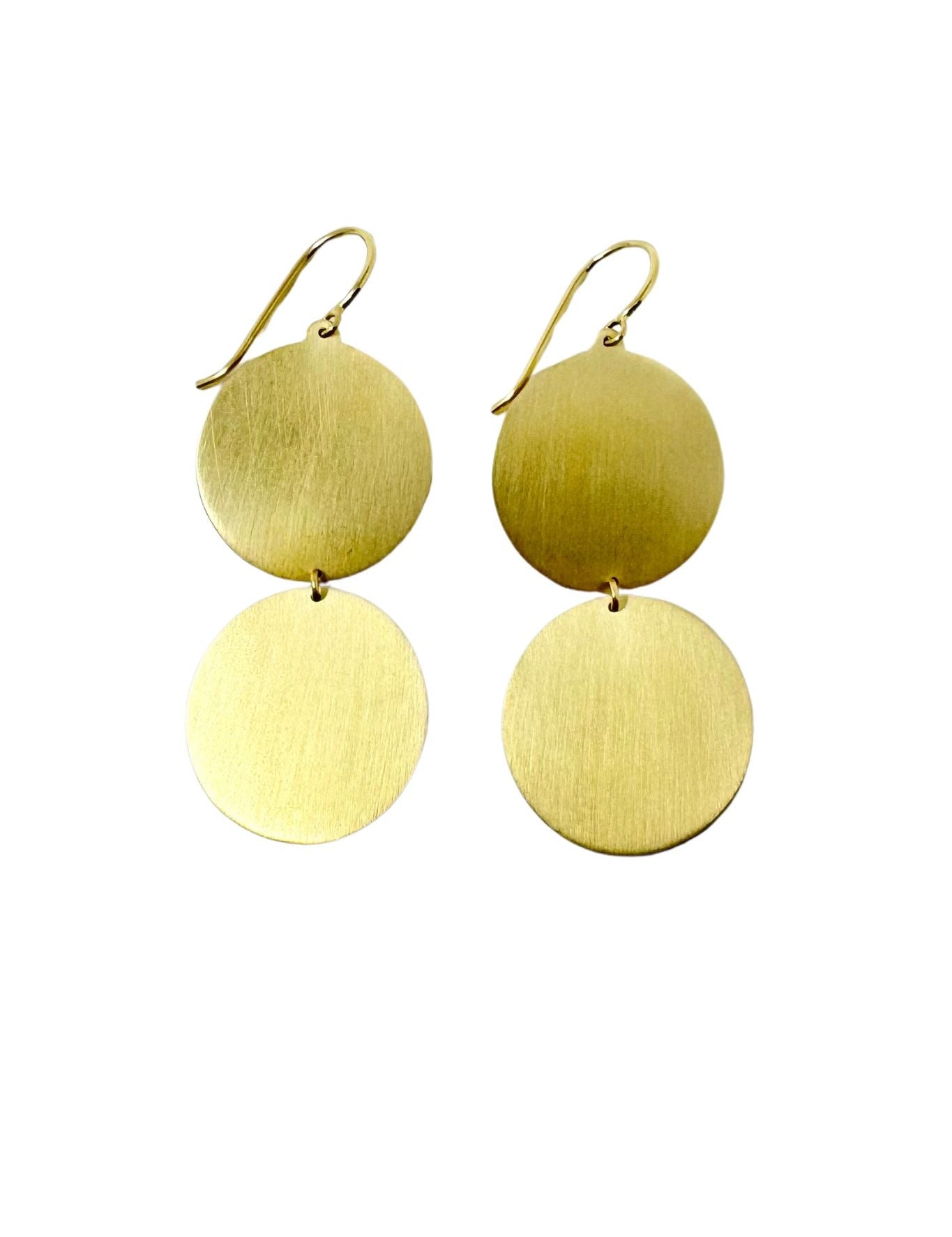 Irene Neuwirth Flat Gold Medium Double Circle Earrings - Vermillion