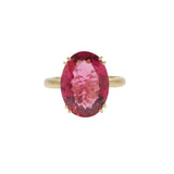 Irene Neuwirth Gemmy Gem Double Prong One of a Kind 18k Yellow Gold Ring set with Rubellite (10.41 cts) - Vermillion