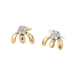 Irene Neuwirth Golden Blossom 18k Yellow and White Gold Post Earrings set with Diamond Pave - Vermillion