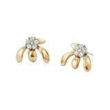 Irene Neuwirth Golden Blossom 18k Yellow and White Gold Post Earrings set with Diamond Pave - Vermillion
