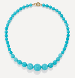 Irene Neuwirth Graduated Gumball Necklace Turquoise - Vermillion