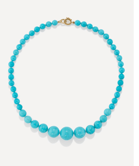 Irene Neuwirth Graduated Gumball Necklace Turquoise - Vermillion