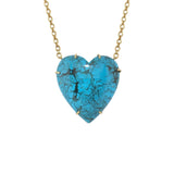 Irene Neuwirth Love One of a Kind 17" Heart Carved Turquoise and 18k Yellow Gold - Vermillion