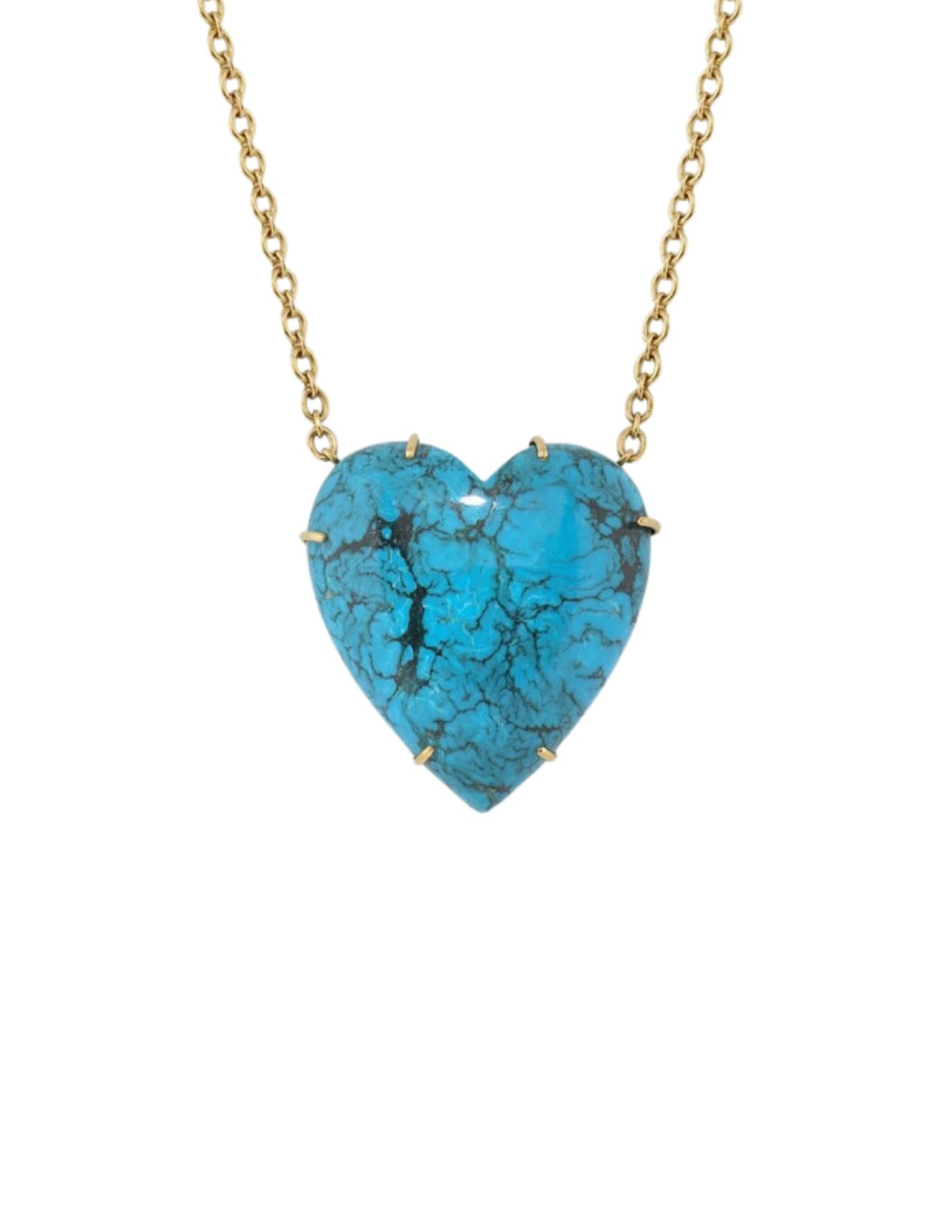 Irene Neuwirth Love One of a Kind 17" Heart Carved Turquoise and 18k Yellow Gold - Vermillion