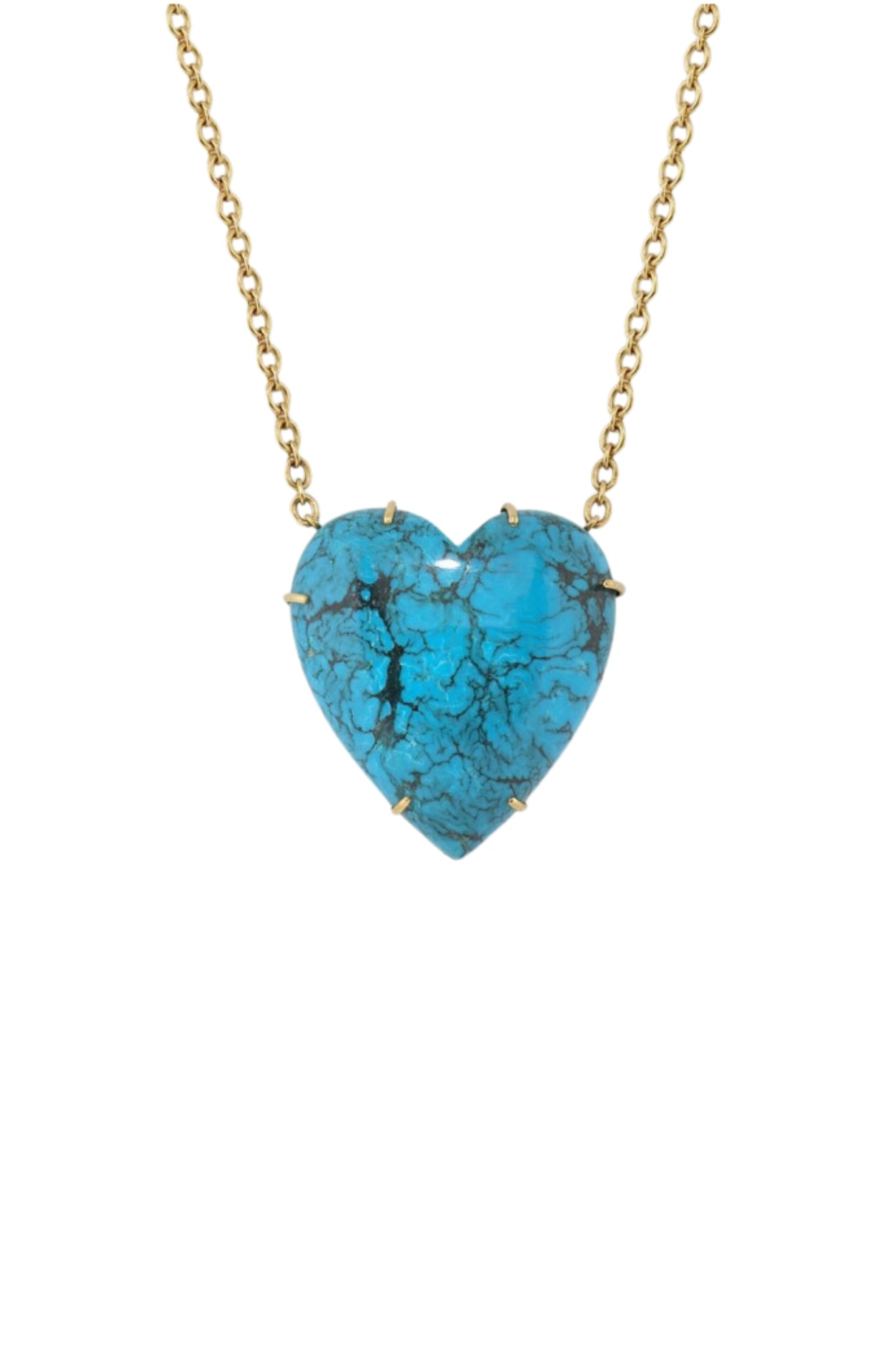 Irene Neuwirth Love One of a Kind 17" Heart Carved Turquoise and 18k Yellow Gold - Vermillion