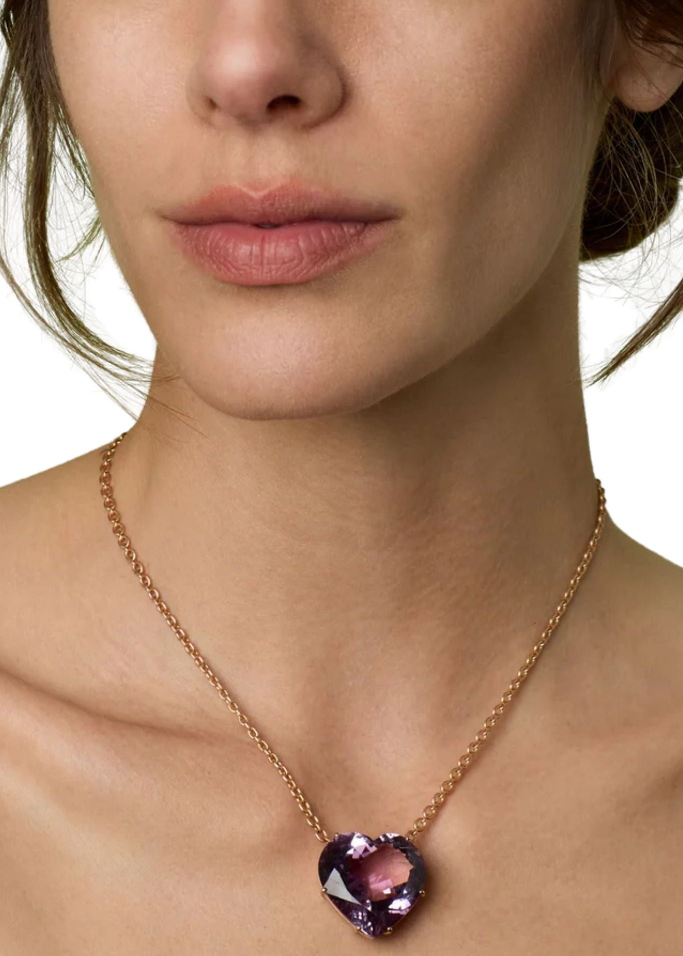 Irene Neuwirth Love OOAK 18k Rose Gold 16 Necklace Set with Rose of France Heart - Vermillion