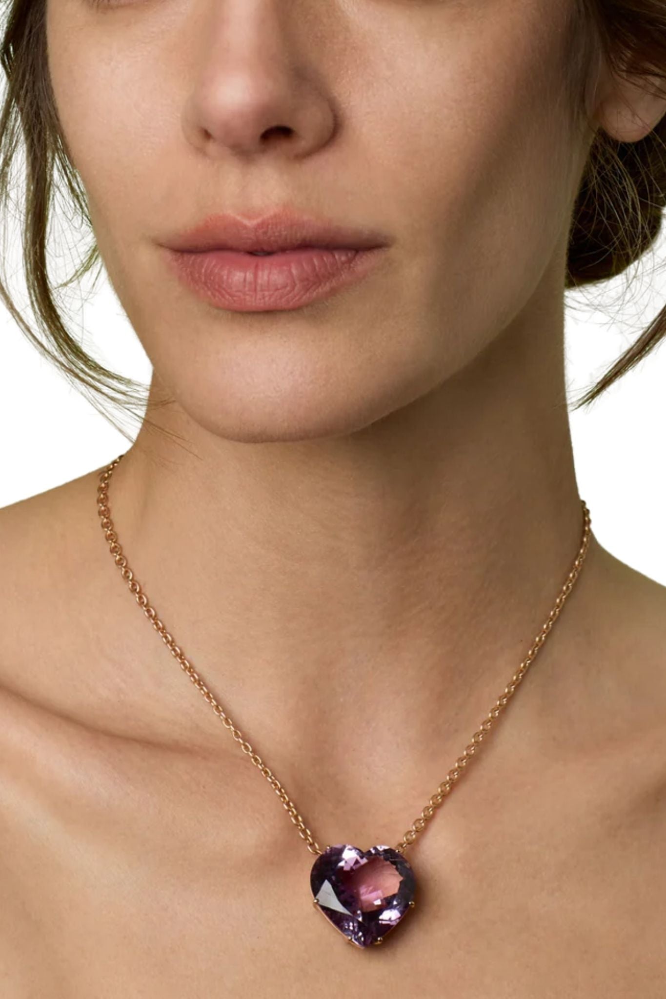 Irene Neuwirth Love OOAK 18k Rose Gold 16 Necklace Set with Rose of France Heart - Vermillion