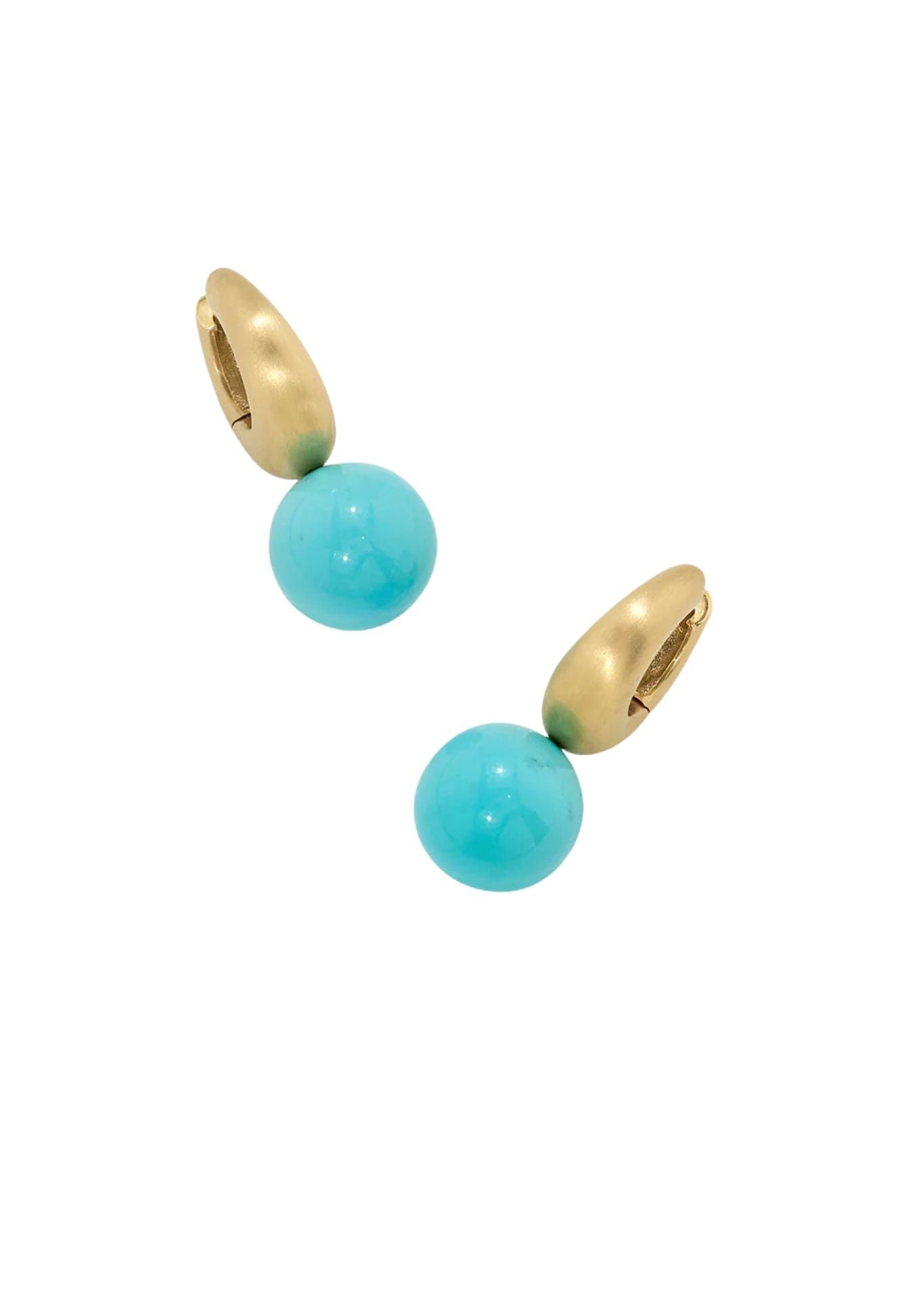 Irene Neuwirth Puffed Gold Gumball Huggies Turquoise - Vermillion