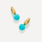 Irene Neuwirth Puffed Gold Gumball Huggies Turquoise - Vermillion