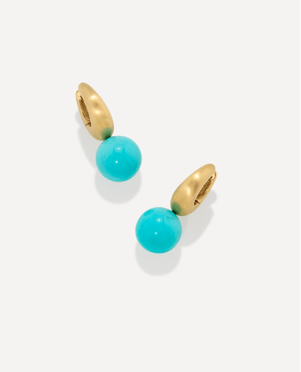 Irene Neuwirth Puffed Gold Gumball Huggies Turquoise - Vermillion
