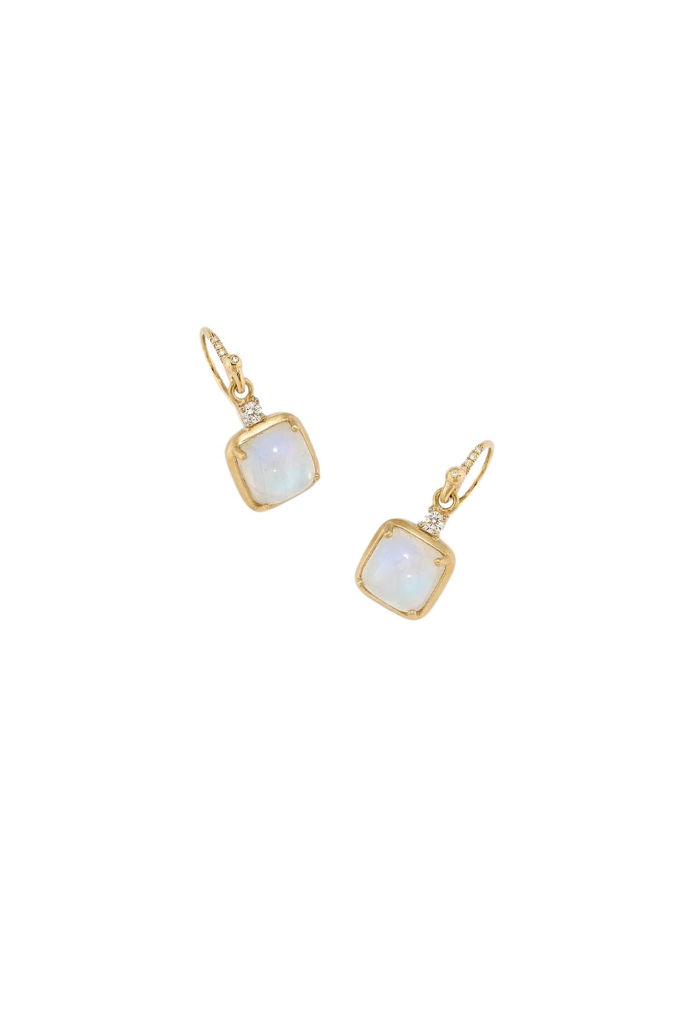 Irene Neuwirth Rainbow Moonstone & Diamond Earrings - Vermillion