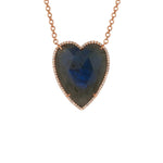 Irene Neuwirth Rose Cut Labradorite Heart and Diamond Pave (0.88 cts) Necklace - Vermillion