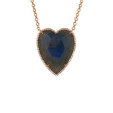 Irene Neuwirth Rose Cut Labradorite Heart and Diamond Pave (0.88 cts) Necklace - Vermillion