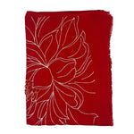 Janavi Dahlia Line Art Scarf - Vermillion