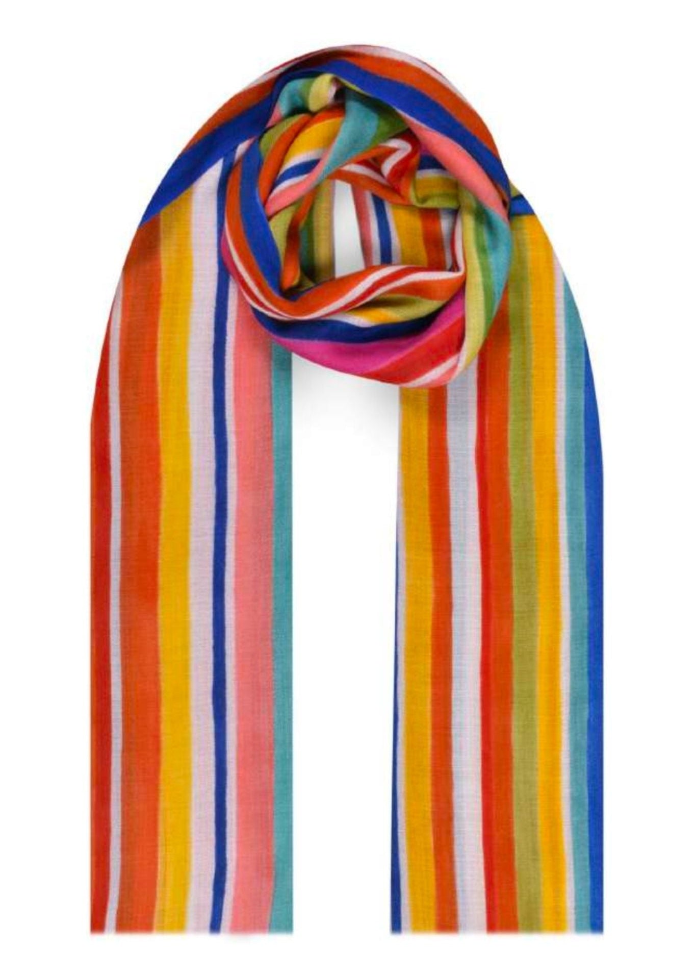 Janavi Stripes & Skittles Scarf - Vermillion