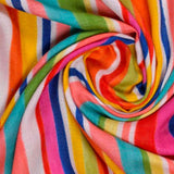 Janavi Stripes & Skittles Scarf - Vermillion