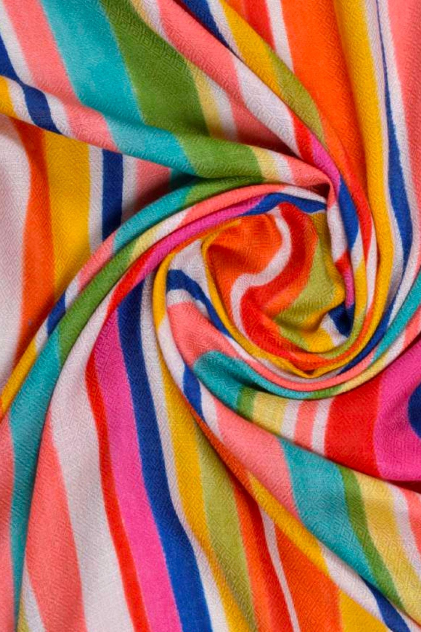 Janavi Stripes & Skittles Scarf - Vermillion
