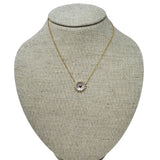 Jen Collection 14k Yellow Gold Diamond and Pearl Cameo with Heart Center Necklace - Vermillion