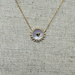 Jen Collection 14k Yellow Gold Diamond and Pearl Cameo with Heart Center Necklace - Vermillion