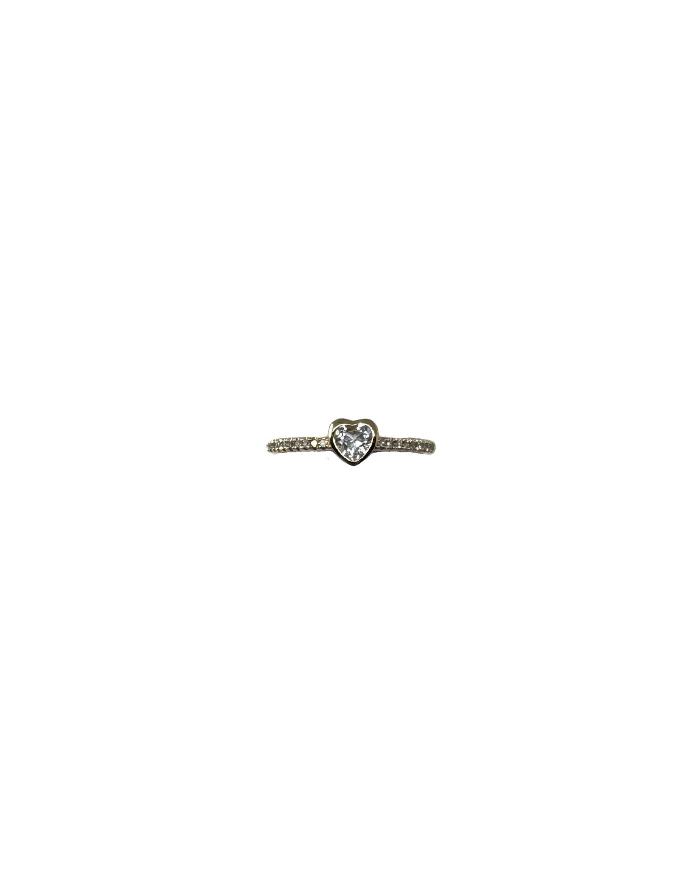 Jen Collection 14k Yellow Gold Diamond and Topaz Heart Ring - Vermillion