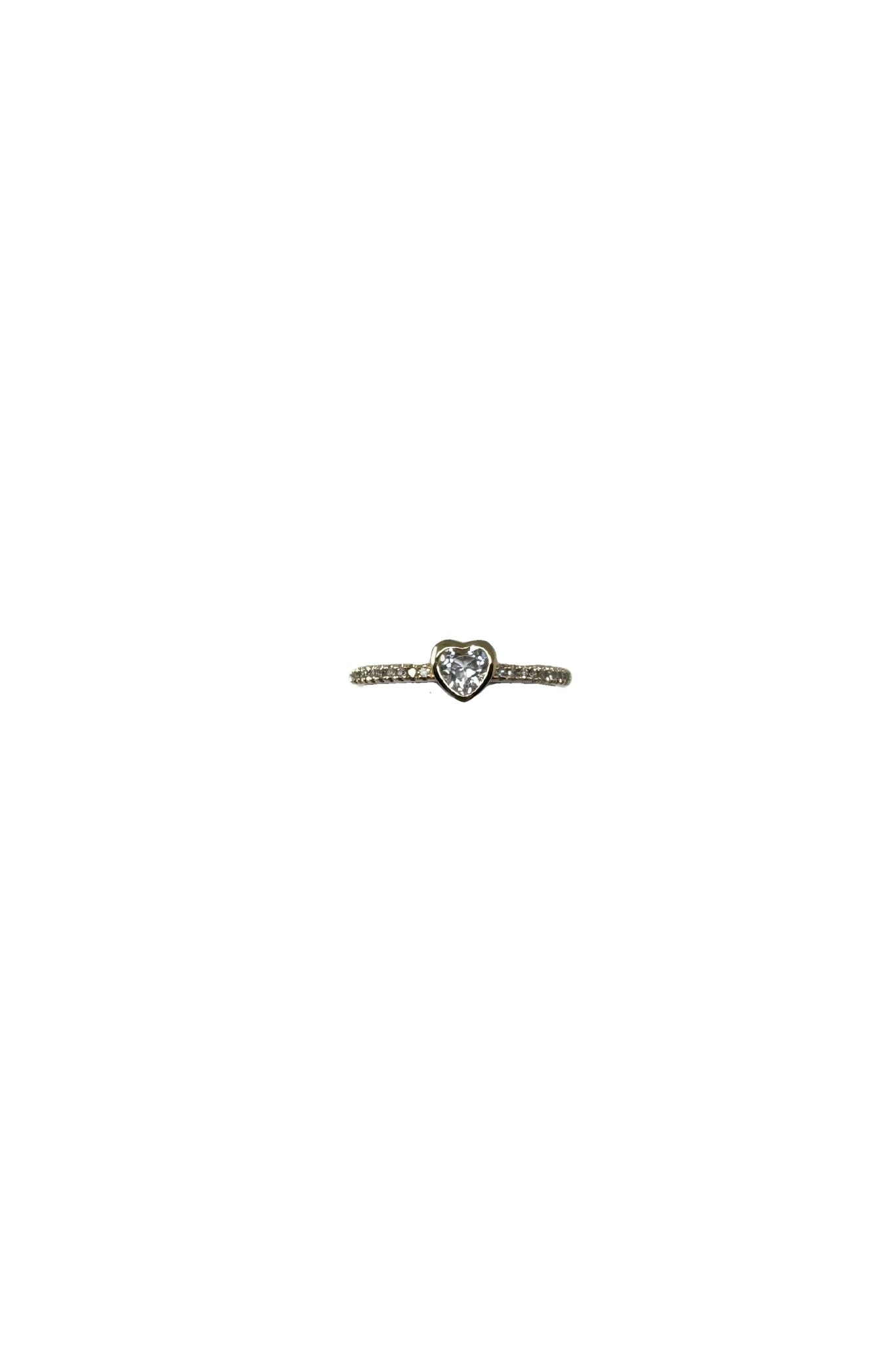 Jen Collection 14k Yellow Gold Diamond and Topaz Heart Ring - Vermillion