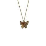 Jen Collection 14k Yellow Gold Diamond Fluted Butterfly Necklace - Vermillion