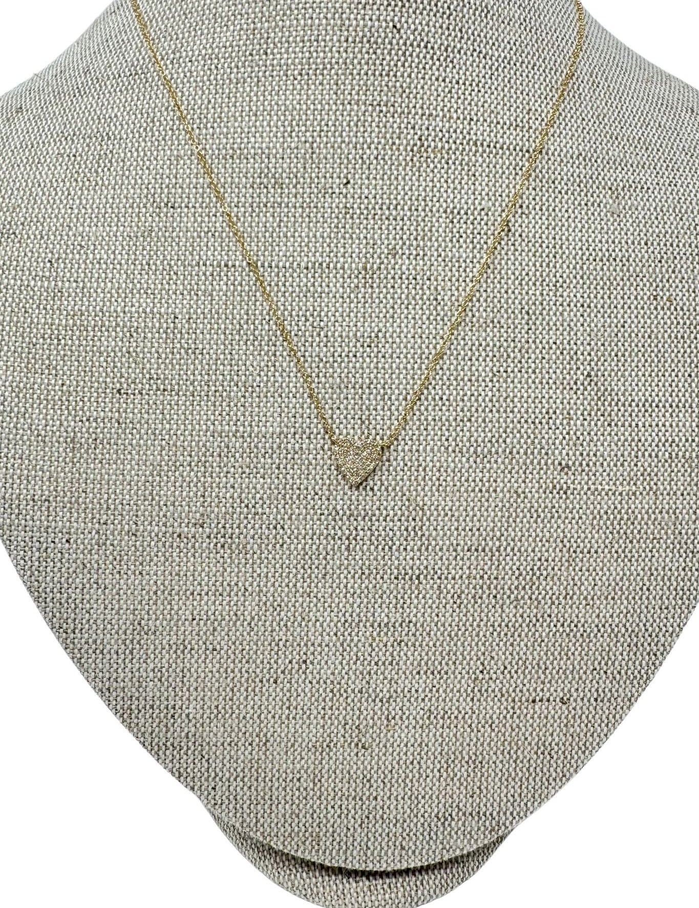 Jen Collection 14k Yellow Gold Diamond Heart Necklace - Vermillion