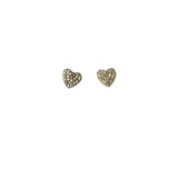 Jen Collection 14k Yellow Gold Diamond Heart Studs - Vermillion