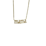 Jen Collection 14k Yellow Gold Diamond Mama Necklace - Vermillion