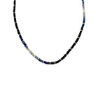 Jen Collection Handbeaded Blue Sapphire with 14k Yellow Gold Spacers - Vermillion