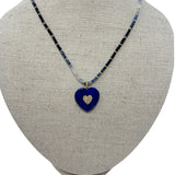 Jen Collection Handbeaded Blue Sapphire with 14k Yellow Gold Spacers - Vermillion