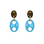 Jenna Blake Stone Mariner Link Earrings with Turquoise and Tiger’s Eye - Vermillion