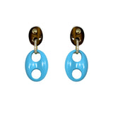 Jenna Blake Stone Mariner Link Earrings with Turquoise and Tiger’s Eye - Vermillion