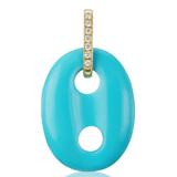 Jenna Blake Turquoise Stone Mariner Link Charm with Diamond Bail - Vermillion
