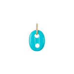 Jenna Blake Turquoise Stone Mariner Link Charm with Diamond Bail - Vermillion