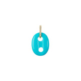 Jenna Blake Turquoise Stone Mariner Link Charm with Diamond Bail - Vermillion